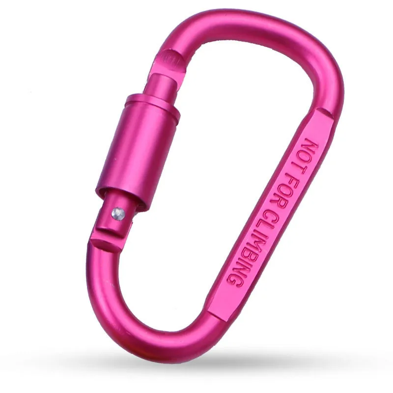 XIWANG D Shaped Camping Carabiner Aluminum Alloy Locking Hook Ring Key Climbing Tools