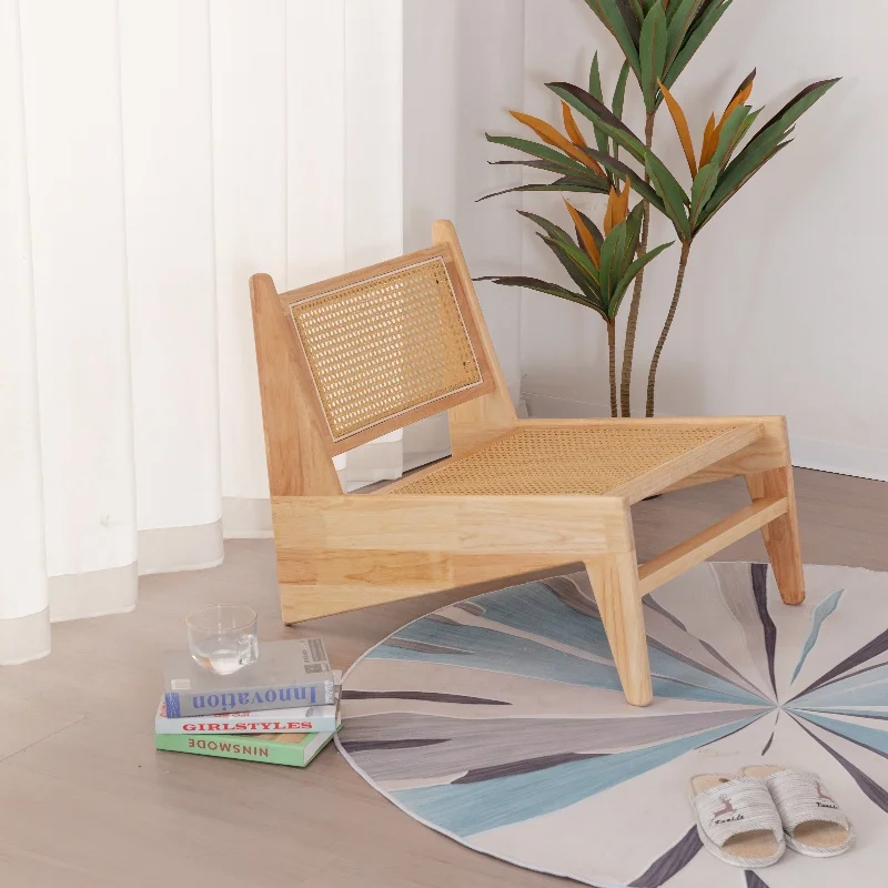 Nordic leisure chair living room solid wood lazy sofa chair Factory wholesale single armrest sofa chair