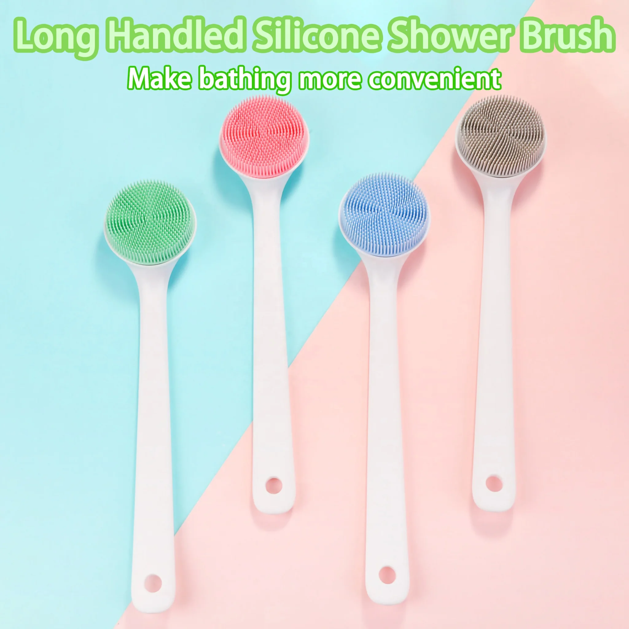 Natural Body Back Cleaning Shower Brush Exfoliating Silicone Massage Bath Body Brush