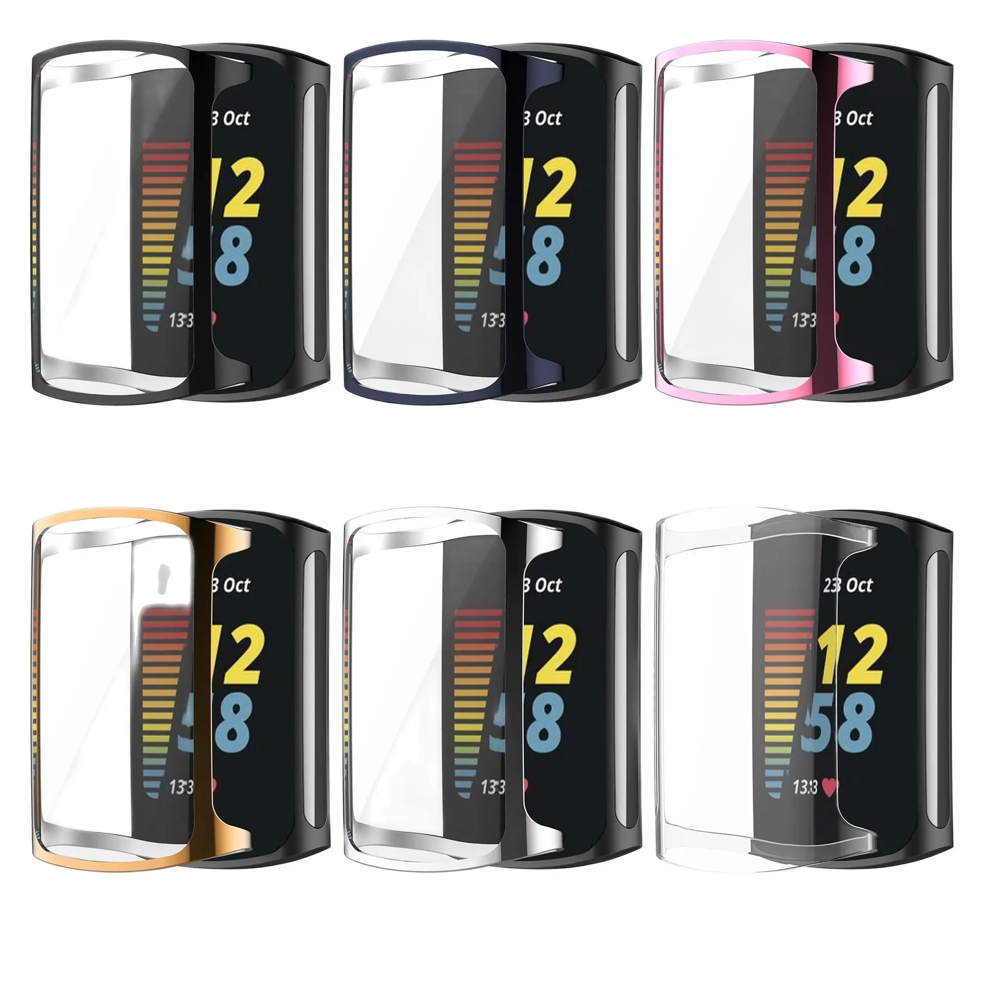 Screen Protector Cases For Fitbit charge 5 SmartWatch Protective Case Cover Full TPU Shell For charge5 Replacement Accessories