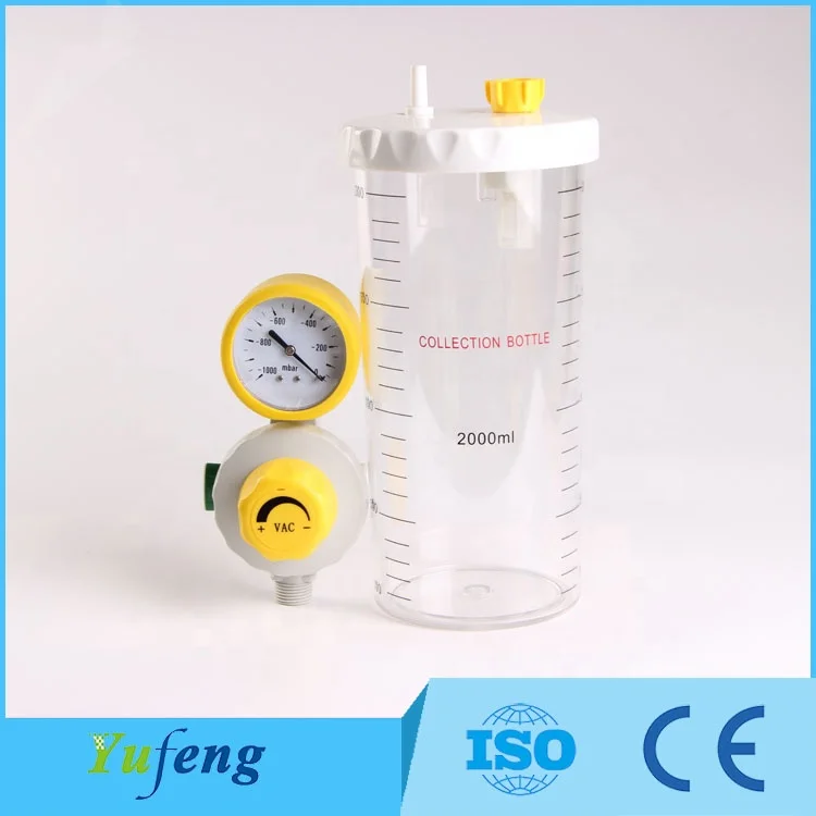 YF-VAC01-2L Медицинский Вакуумный регулятор с бутылкой 2000 мл для подвески