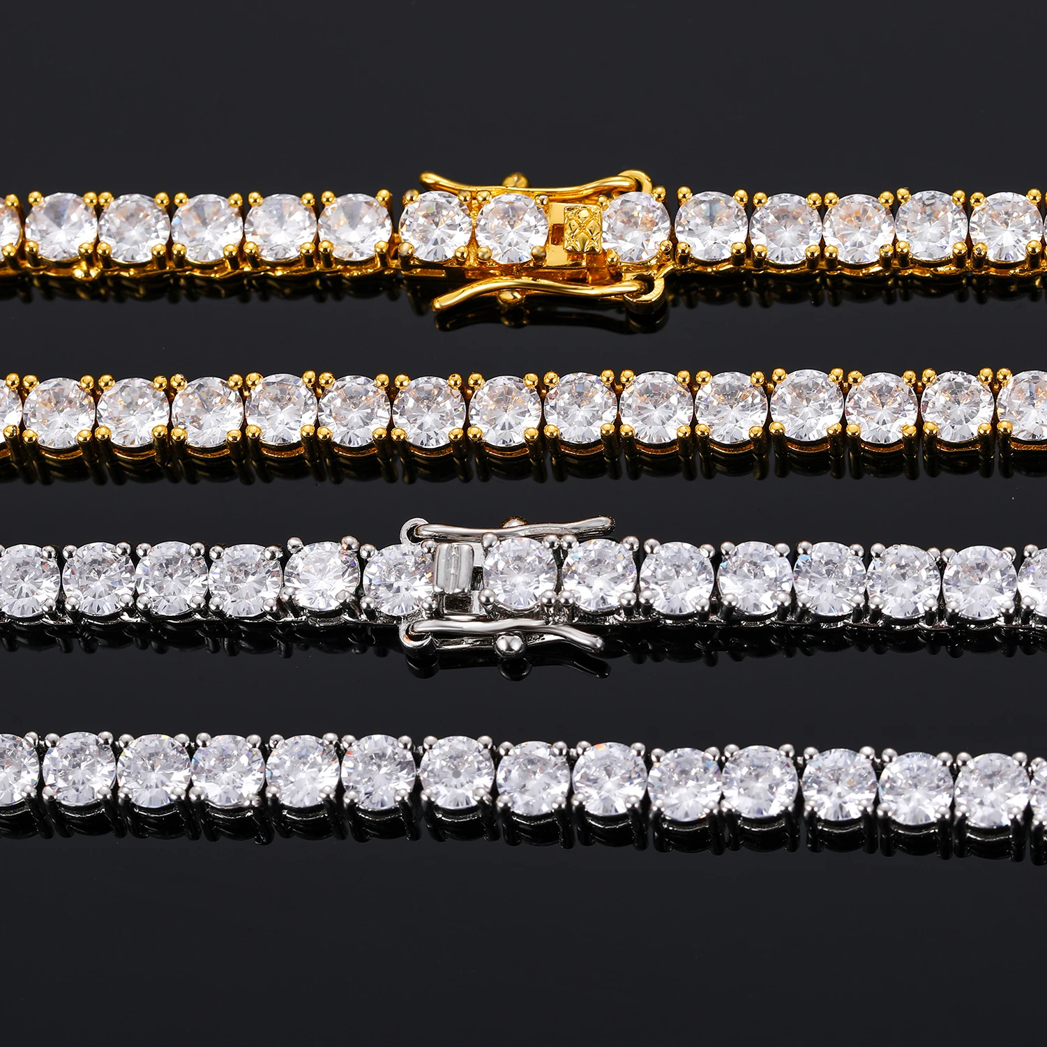 100% 925 Sterling Silver Moissanite Tennis Chain Necklace Diamond Test Passed Sparkling Fine Jewelry With GRA Certificate Chains