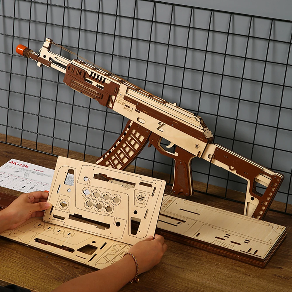 New DIY Crafts 3D wooden Gun Model Kit assembly puzzle