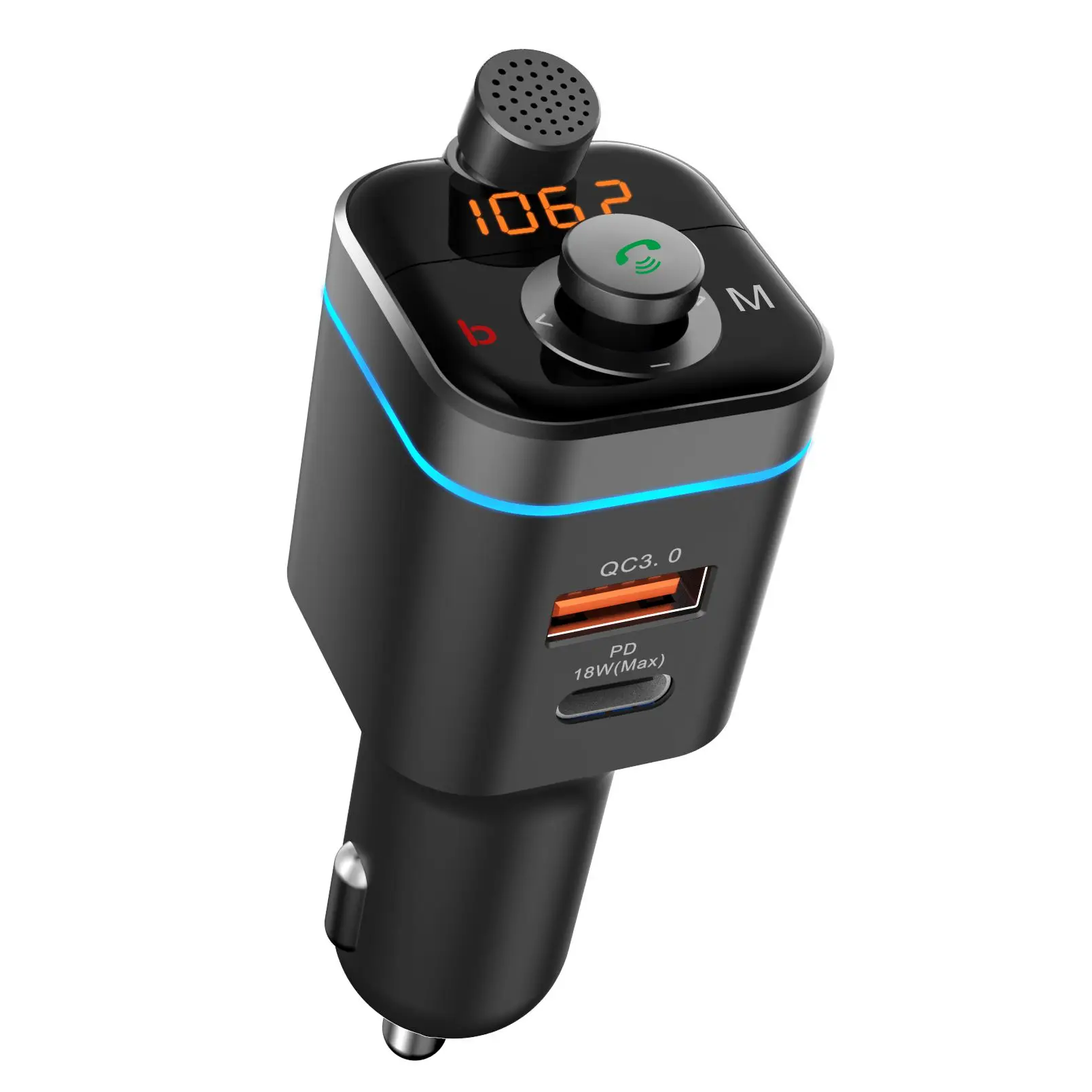  Новое поступление BT5.0 PD18w и QC3.0 Быстрая зарядка Громкая связь C72 автомобильный комплект FM-приемник с длинным радиусом действия Автомобильный fm-передатчик зарядное устройство для ноутбука