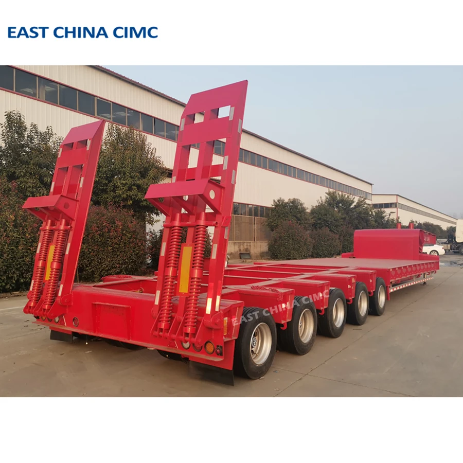 14 M 70 Ton 3 axle Detachable Goose-neck Low Bed Truck Trailer For Sale