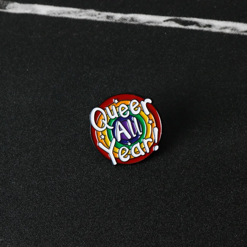 Custom Creative new SAFE Rainbow Brooch English letters double snake style brooch all badge accessories Metal lapel pin For Gift