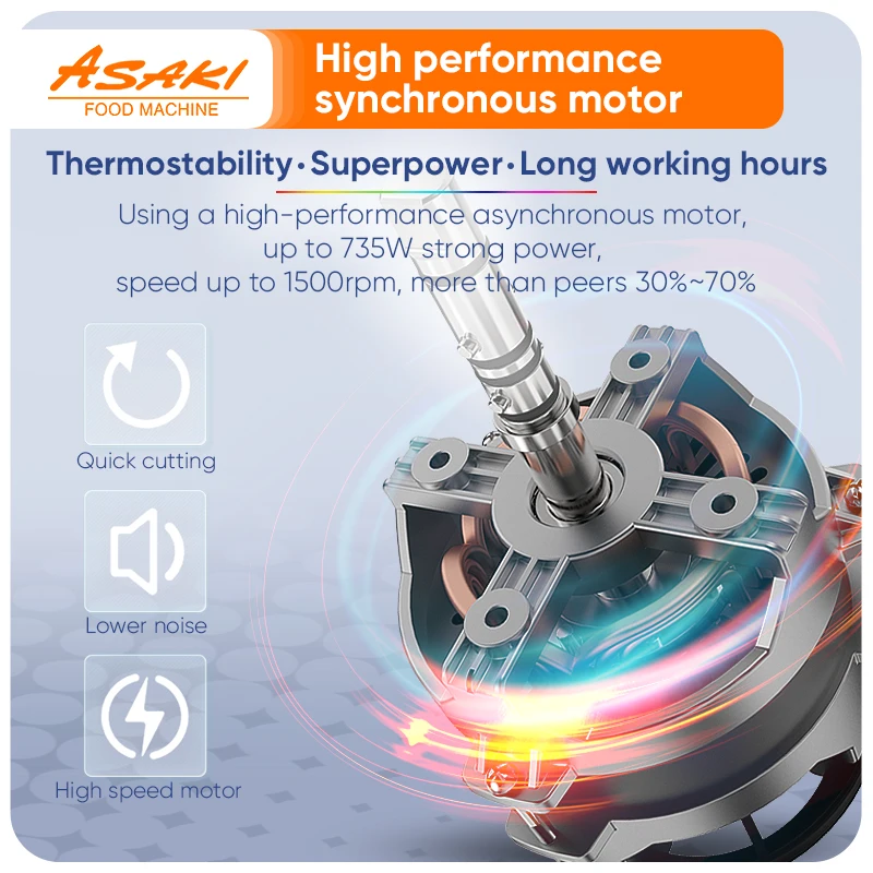 ASAKI Factory Commercial food processor Commercial Vegetable Cutter Slicer Electric Vegetable Cutter