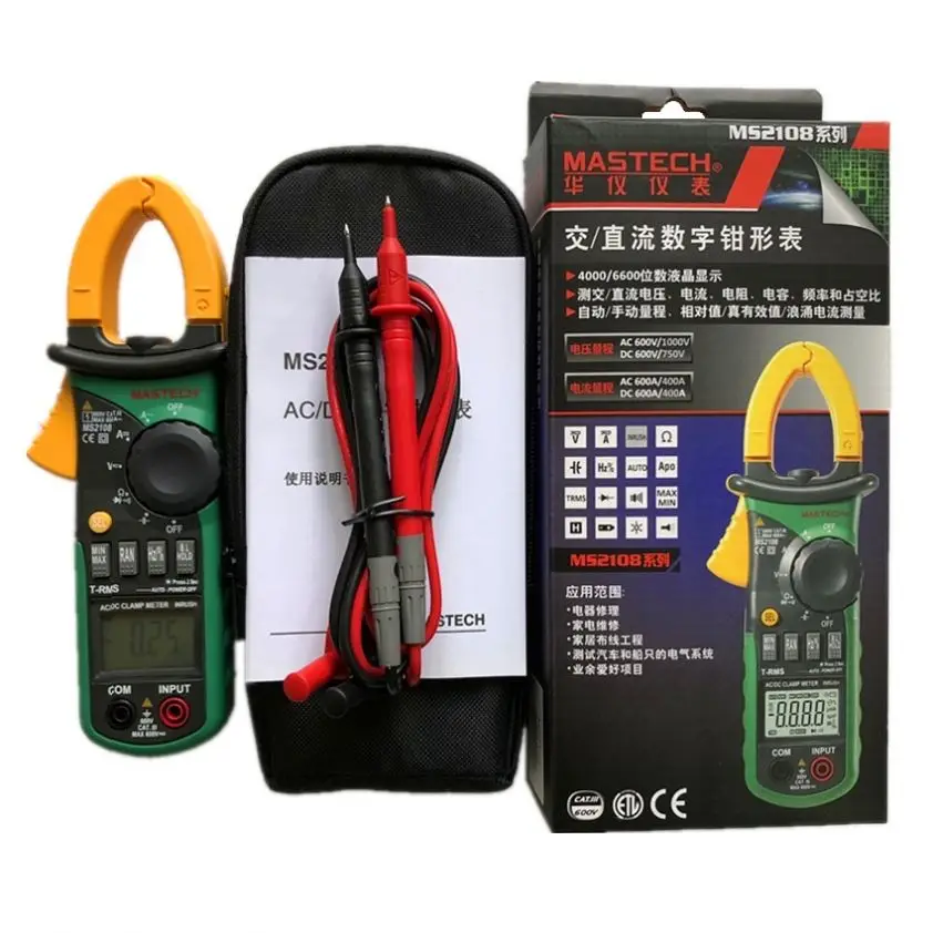 Цифровой Мультиметр Mastech MS2108 измеритель переменного/постоянного тока напряжения и частоты с ЖК-дисплеем автонастройка ручной настройкой диапазона