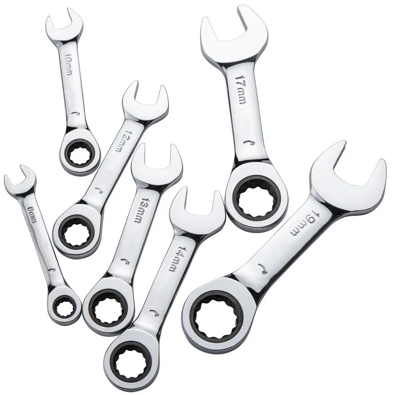High Quality Mini Chrome Vanadium Ratchet Wrench Spanners Hardware Tools