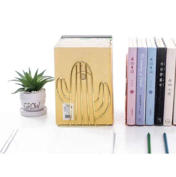  Премиум металлические книжные концы в виде кактуса декоративные для книг подставки