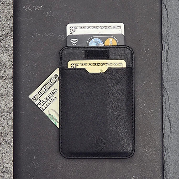 2021 Amazon Best Selling Ultra Thin Money  RFID Genuine Leather Credit Card Holder Wallet Clip For Men Minimalist
