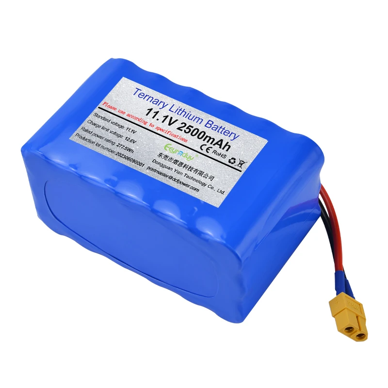 Customized 18650 21700 32700 Battery Pack 11.1v 12V 1100mah 1200mah 2500mah Lithium ion li ion Battery