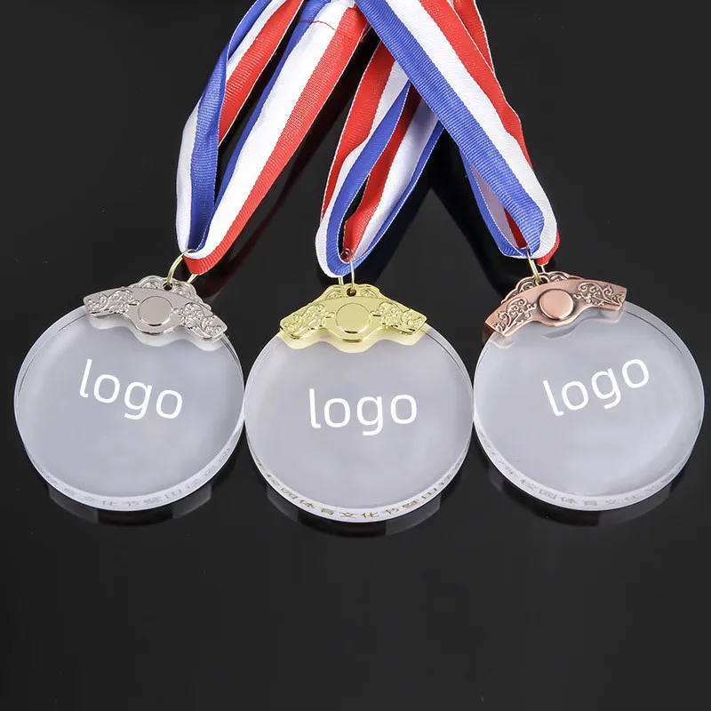 Crystal medal tag metal crystal medal badges custom-made school games medal gifts