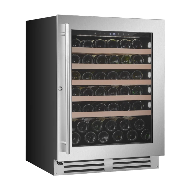 2018 the latest design compressor mini wine cooler full black glass door VI46S