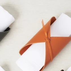 Table Napkin Holder PU Leather Napkin Holder Dinner Party Napkin Rings Table Decoration Tableware Cylinder