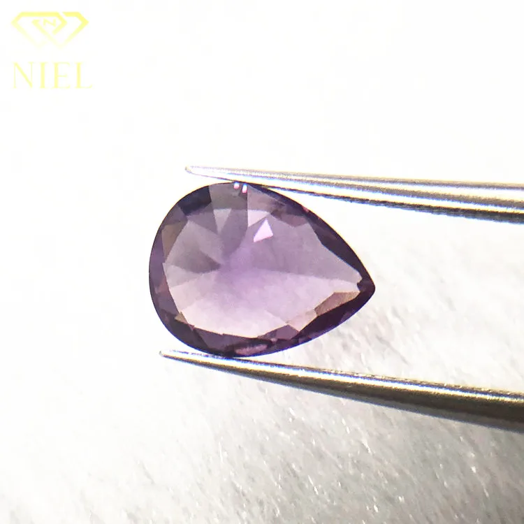 Pear cut 46# gem price tears shape wuzhou synthetic purple corundum gemstone alexandrite loose stone