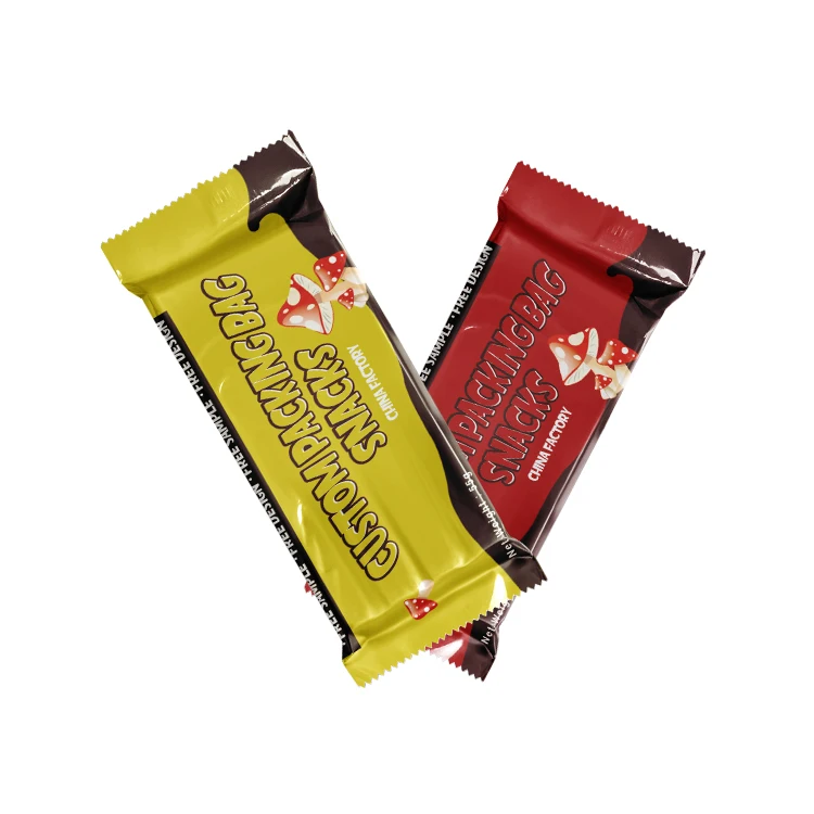 Custom logo Heat Seal Plastic Mylar Bags Rectangular 4g Foil Candy Mushroom pet Chocolate Bar Packaging