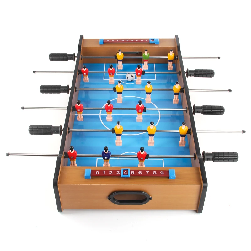 New Style 2 in 1 Ball Table Foosball & Hockey Tabletop Ball Games Wooden + Plastic Soccer Table Mini Szie