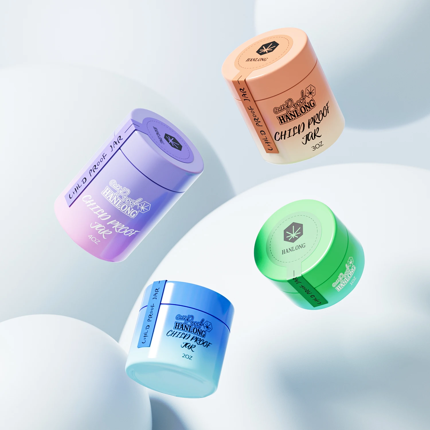 cheap 1 oz 2 oz 3 oz 4 oz Clear Child Proof Resistant Glass Jars with Lids