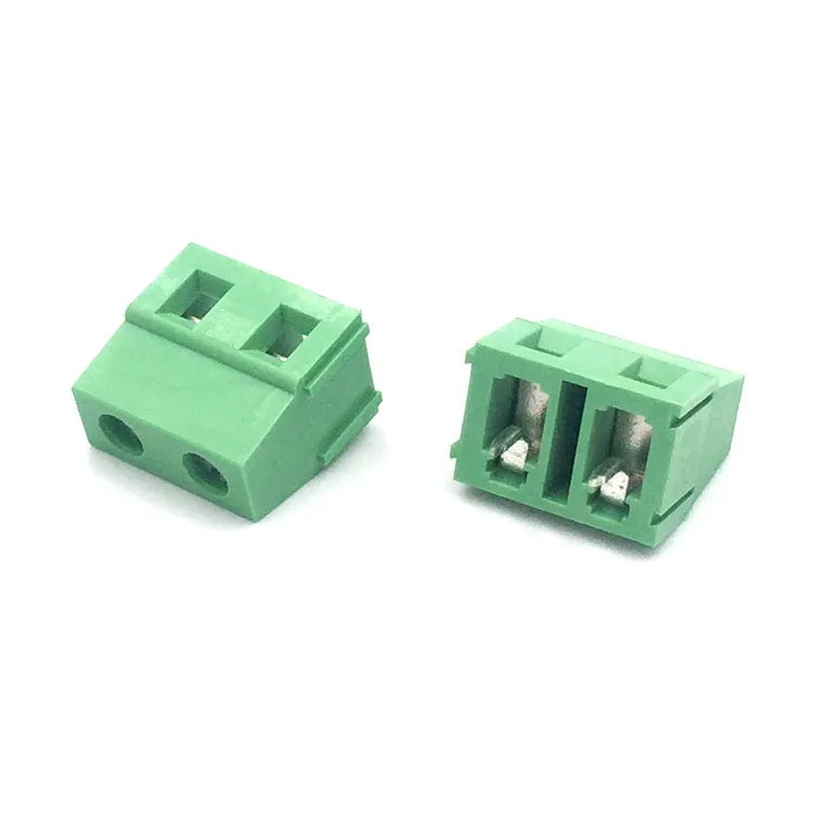 Gold Plated 7.50mm Pitch 3P Screw Type Brass Terminal Block Green Wire Connector for PCB Application