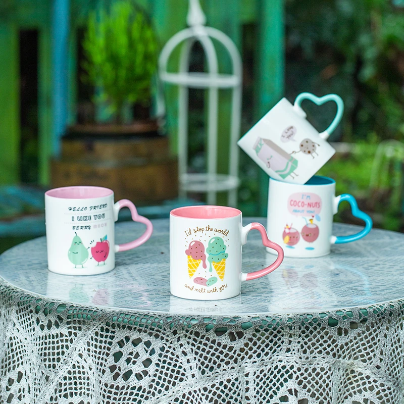 rslee design anime kid ceramic mug pink coffee mug mugs with logo ceramic coffee