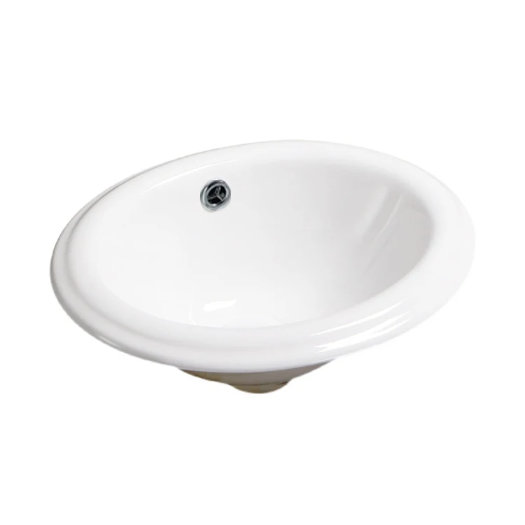 
Deluxe large capacity bathroom sanitary ware white art basin semi - inlaid single - hole ceramic basin 