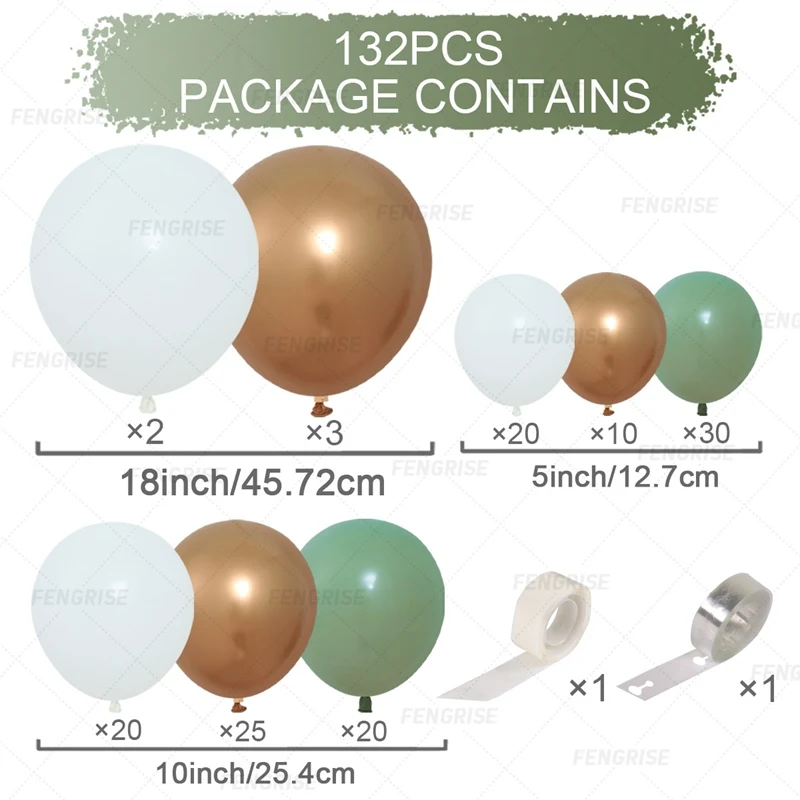 Sage Green Balloon Garland Kit Green White Metallic Gold Latex Balloons Arch Kit For Baby Shower Birthday Party Decorations