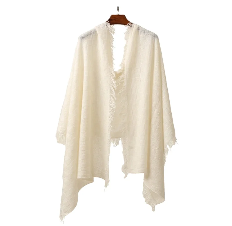 New Women long cashmere scarf spring soft poncho tassel