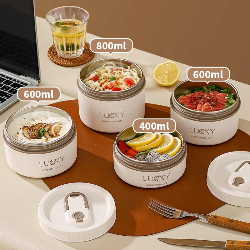 bento heating lunch box 304 stainless steel thermal plastic Modern Office Workers Food Container Multi-layer Set with Cutlery