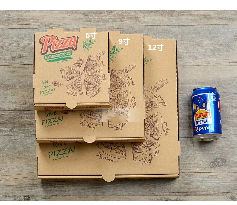 Оптовая продажа низкая цена индивидуальная 4C Офсетная печать 6E канавка высечка Гофрированная коробка для пиццы выноса