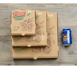 wholesale cheap custom 4C Offset Printing 6E flute die cut corrugated pizza box for take away