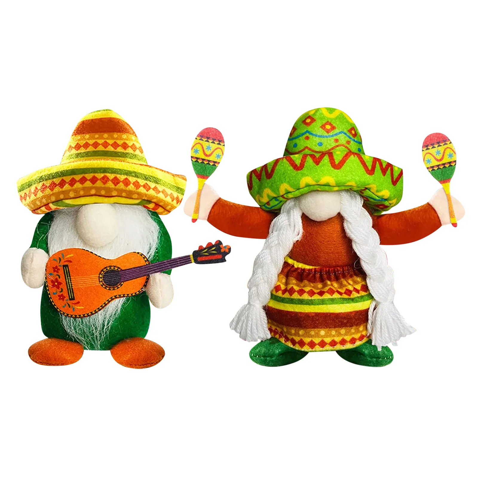 FP-007 Hawaiian Style Mexican Straw Hat Faceless Old Man Doll Decoration