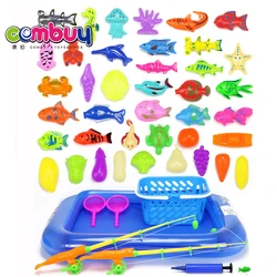 Magnetic inflatable pools basket set 48 pcs play fishing toys 2 player fish games