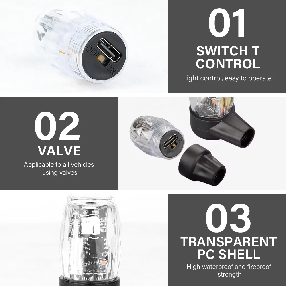 Tire Lights Durable Tire Lights For Car Air Caps With Light For Motorcycles Bicycles Electric Vehicles Motorcycle Parts