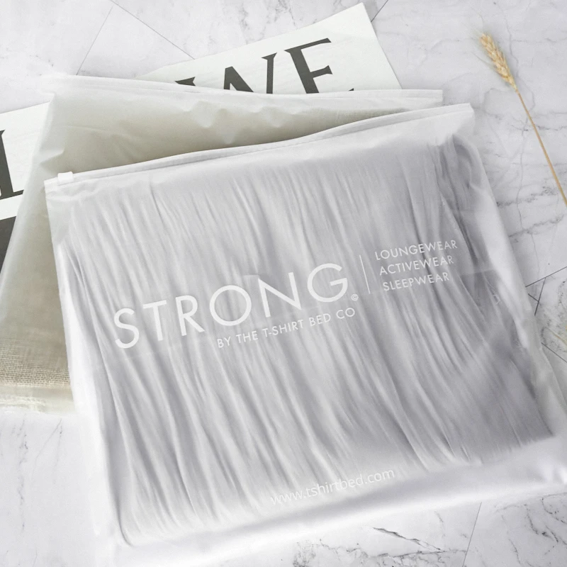 custom bags with logo plastic bag resealable printed frosted zipper zip lock packaging bags for clothing