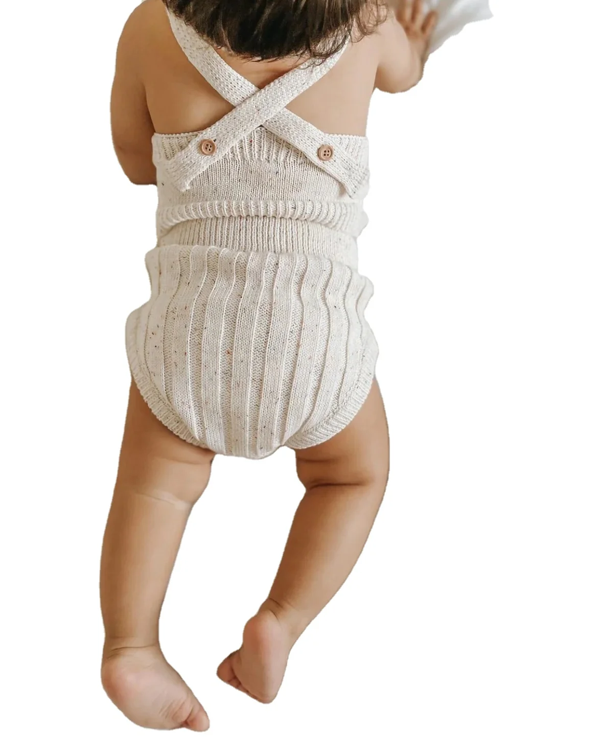 Chuyun Organic Cotton Infant Baby Sprinkle Knit Tank Crop Tops Sweater Bummies Bebe Sweater Knit Two Piece