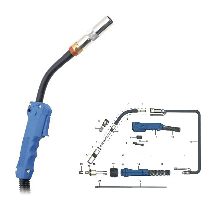 High Quality Mig MMA Welding Machine Wire Mixed Gas Welding Torch