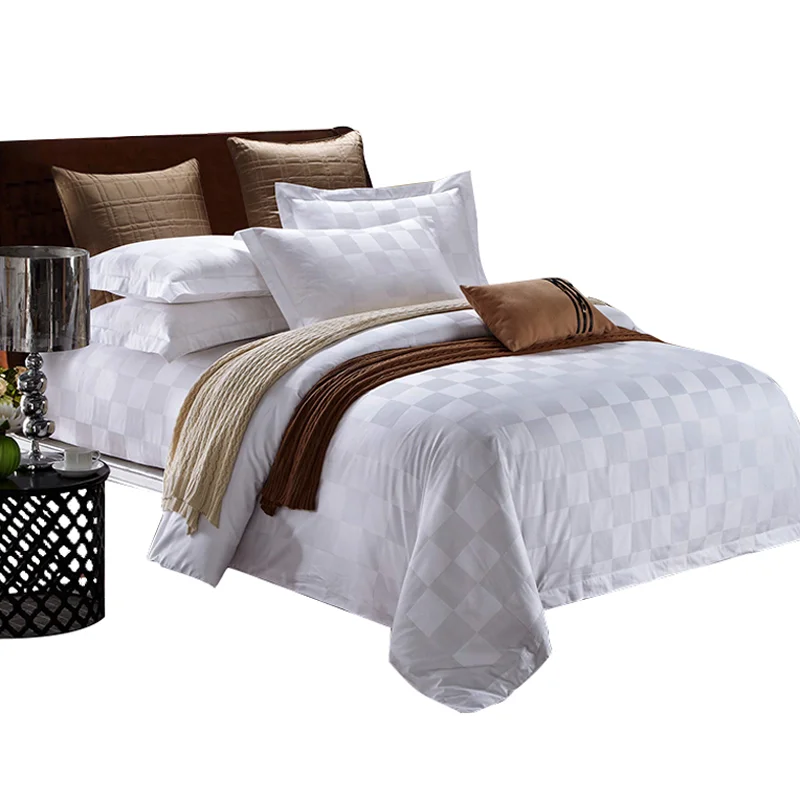 Percale Wholesale Luxury Hotel Bed Linens Egyptian Cotton Satin Stripe Bedding Set Bed Sheet Set Duvet Cover 100% Cotton