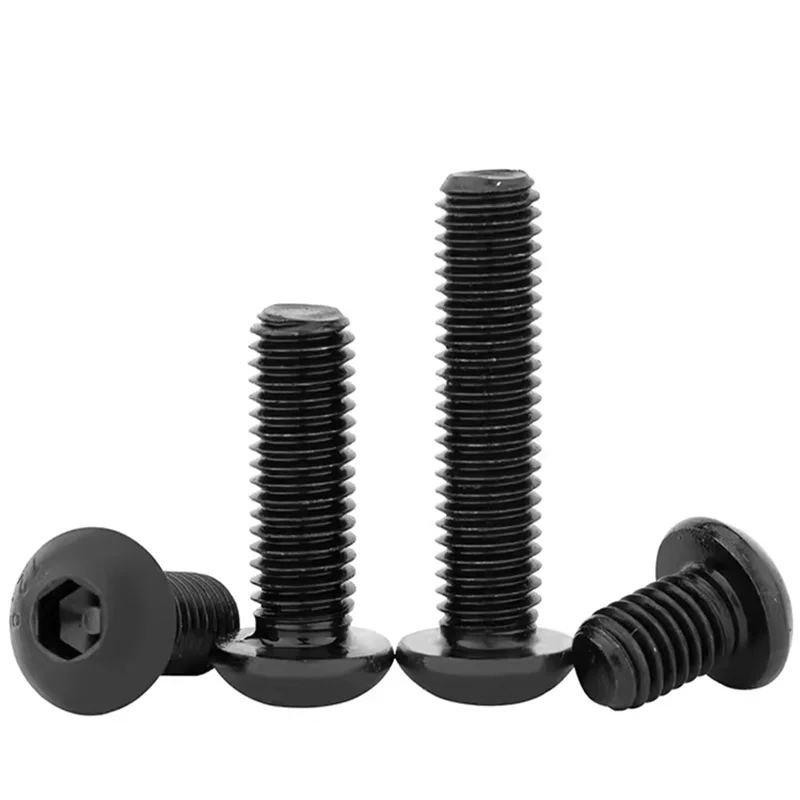 10.9 Grade M3 M4 M5 M6 M10 1/4-20 6-32 8-32 5/16-18 Black oxide round hexagon socket cap bolt button head screw