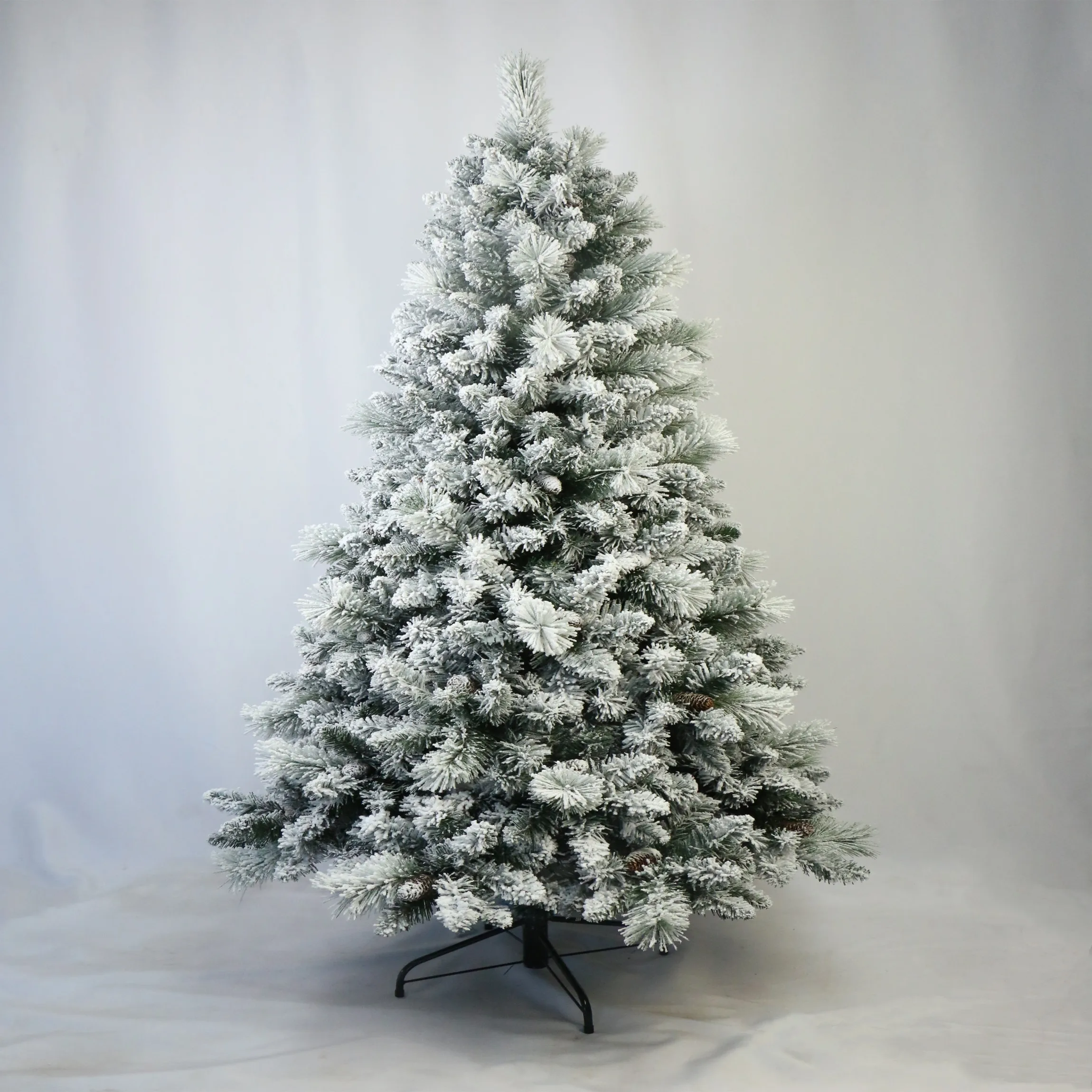 180cm 6FT Wholesale Holiday Decoration Ornaments Gift Pvc Mixed Artifical Snow Flocking White Snowy Christmas Trees