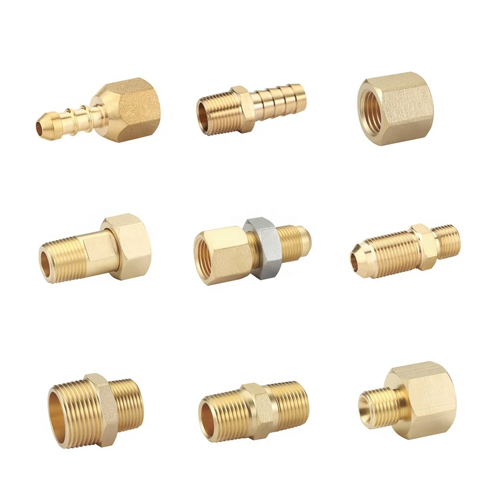 Lanlang 1/2'-2' equal reducer female male thread brass elbow coupling connector union tee plug adapter nipple brass fitting