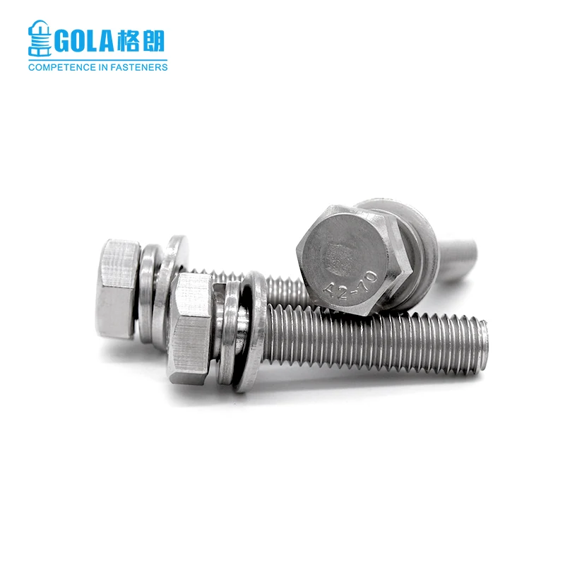 Hardware Part M4 M5 M6 M8 M10 M12 Bolts Stainless Steel 316 Hexagon Head Bolt with Captive Washers