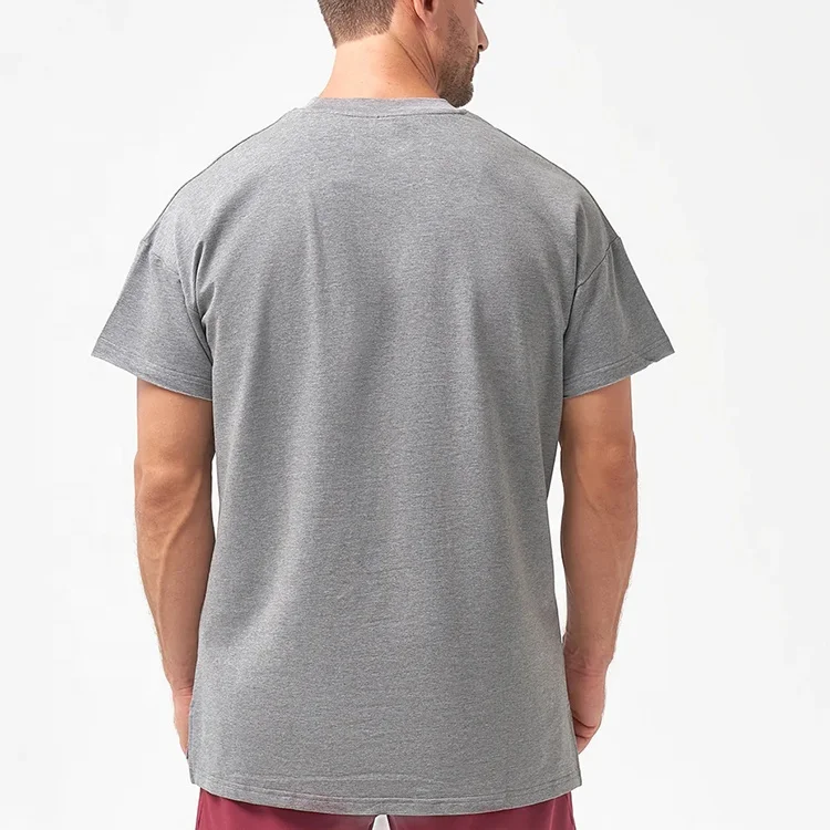 Wholesale Oversized Contrast Bodybuilding T Shirt With Heavyweight Cotton Plain Fashion Mens Designer T-Shirt