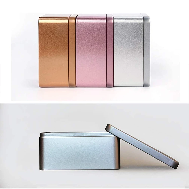 Hot Metal Empty Container Gift Tin Tea Candy Jewelry Storage Box Metal Rectangular Tin