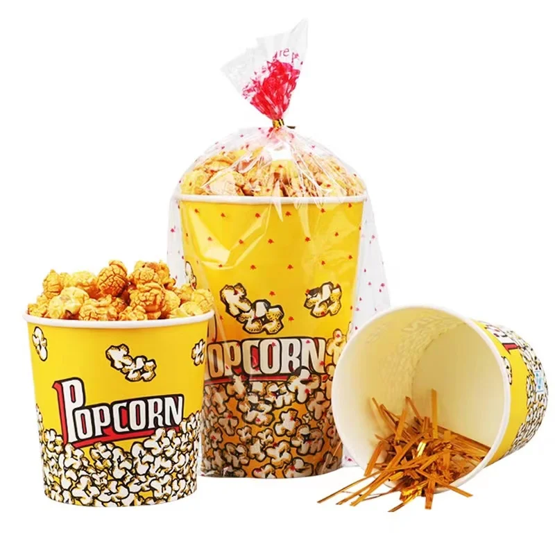 Custom Logo Disposable Take Away Fried Chicken Buckets Movie Theater Popcorn Boxes Paper Popcorn Chicken Cup