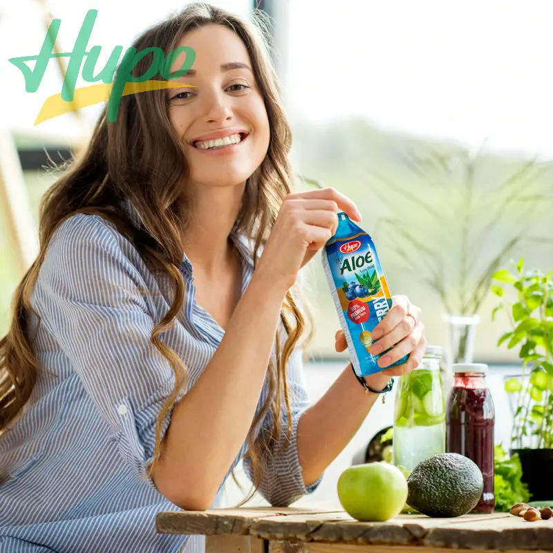 16.9 Fl Oz HUPO Fresh Juice Aloe Vera Drink Manufacturer Directory 500ml Bottle Aloe Vera Juice with Pulp