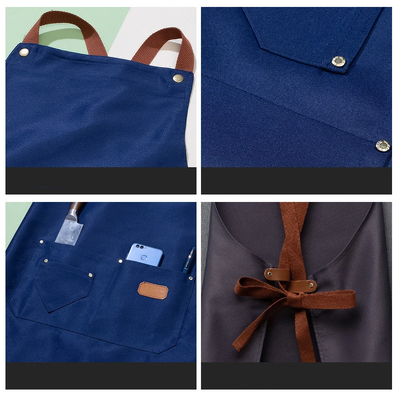 Sale Custom Apron Canvas Oil-Proof Canvas Apron Waterproof Canvas Restaurant Waterproof Apron