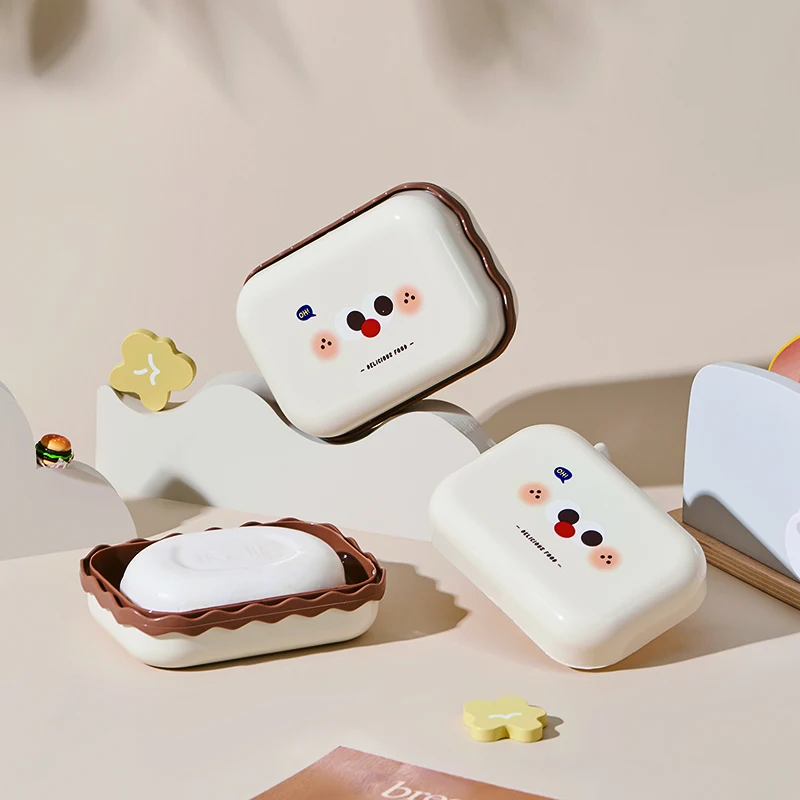 Современный дизайн водонепроницаемый пластиковый держатель для мыла с крышкой домашнего путешествия отель использовать ванной душ керамическая бамбуковая мыльница