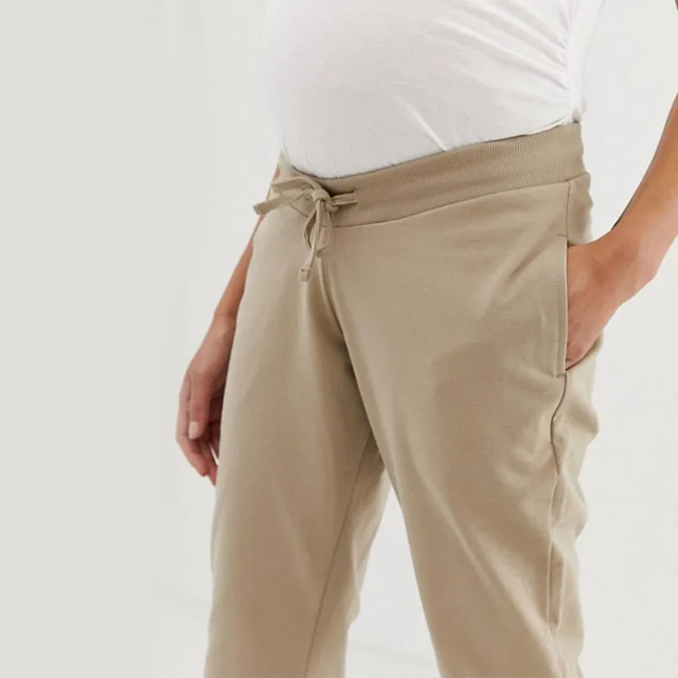 Drawstring elastic maternity jogger pants winter