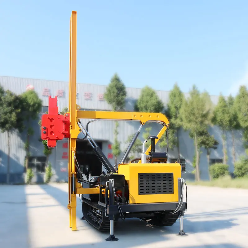 Hongrun Machinery New arrival hydraulic press Guardrail pile driver pneumatic post driver piling rig machine for sale